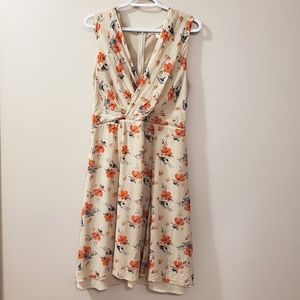Nougat London - Silk Dress in nude color with floral print - Size 3